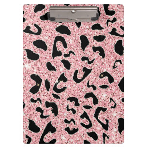 PORTE-BLOC PARTIES SCINTILLANT ROSE LEOPARD
