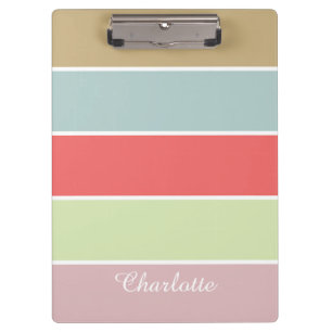 Porte-bloc Pastel Girly élégant moderne barré