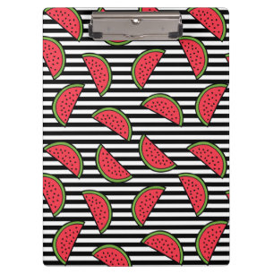 Porte-bloc Pastèque sur le motif noir et blanc de rayures