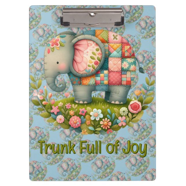 Porte-bloc Patchwork Elephant Floral Meadow Charm (Devant)