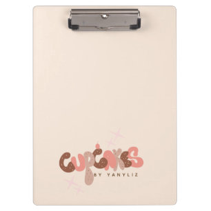 Porte-bloc Pâtisserie Cupcake Lettre Manuscrite Entreprise