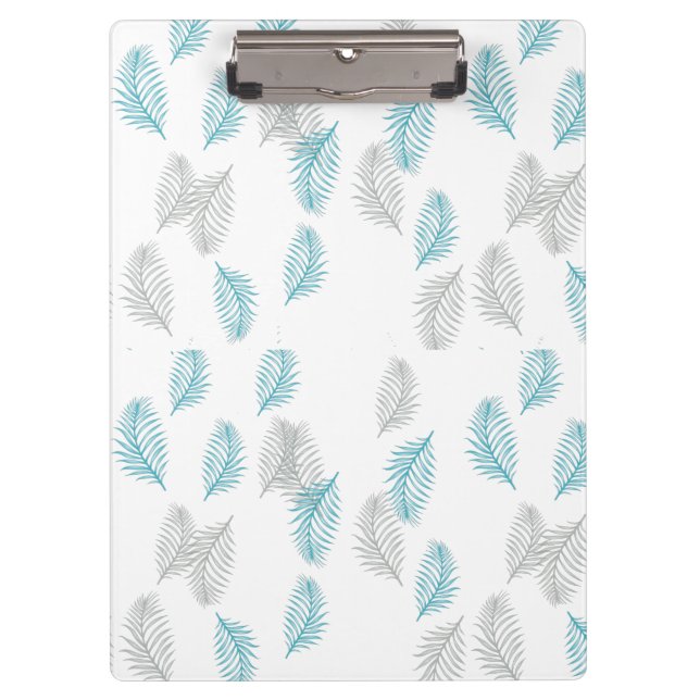 Porte-bloc Pattern Blue & Gray Leaves (Devant)