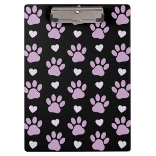 Porte-bloc Pattern of paws, Dog paws, Lilac paws, Hearts