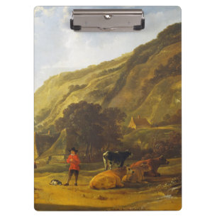 Porte-bloc Paysage fluvial avec cavaliers Aelbert Cuyp
