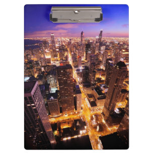 Porte-bloc Paysage urbain la nuit de Chicago