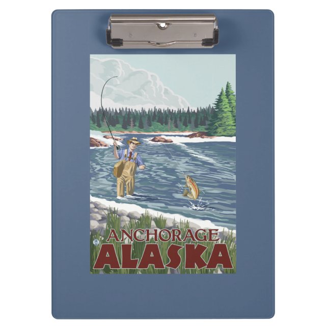 Porte-bloc Pêcheur de mouche - Anchorage, Alaska (Devant)