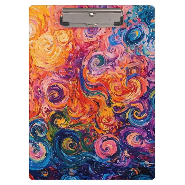 Porte-bloc Peinture à l'huile de tourbillons psychédélique (Devant)