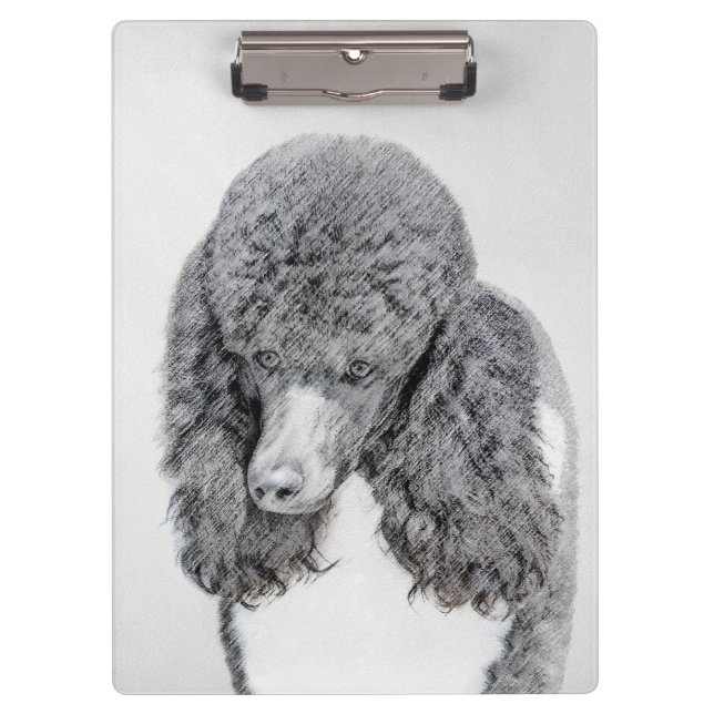 Porte-bloc Peinture à paille noire standard - Art du chien (Devant)