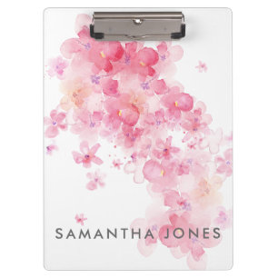 Porte-bloc Peinture Aquarelle Fleurs Rose Pastel