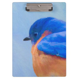 Porte-bloc Peinture Bluebird - Art original pour oiseaux