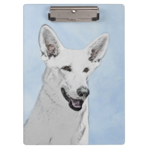 Porte-bloc Peinture de berger blanc - jolie art original de c