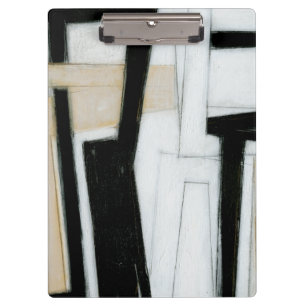 Porte-bloc Peinture noire et blanche abstraite