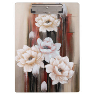 Porte-bloc Peonies et pinceau