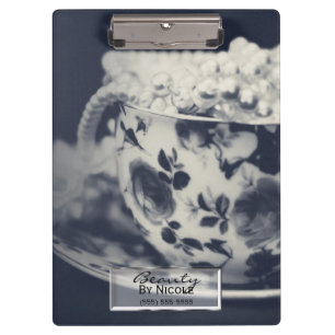 Porte-bloc Perles dans une Tasse de Thé Vintage Glamour Perso