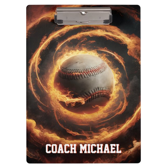 Porte-bloc Personalized  Baseball Ball on Fire (Devant)