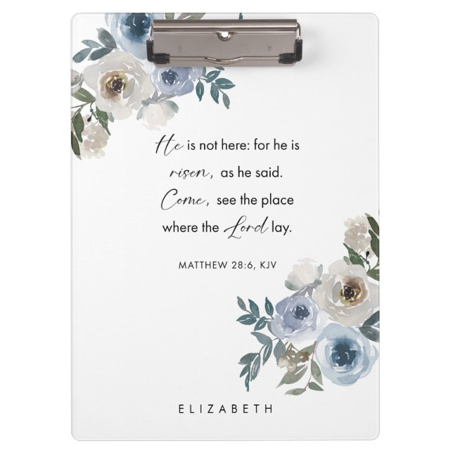 Porte-bloc Personalized Easter Bible Verse Floral Christian (Devant)