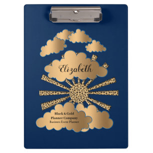 Porte-bloc Personnalisation moderne Blue Business Gold Elégan