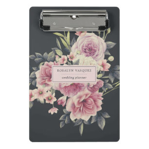 Porte-bloc personnalisé à motif floral foncé vinta