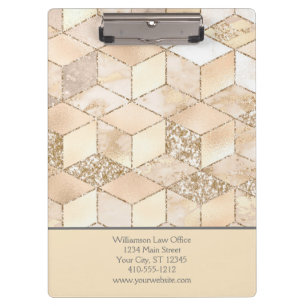 Porte-bloc Personnalisé beige crème couleurs neutres géométri