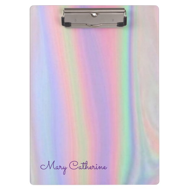 Porte-bloc Personnalisé Holographic Pink (Devant)