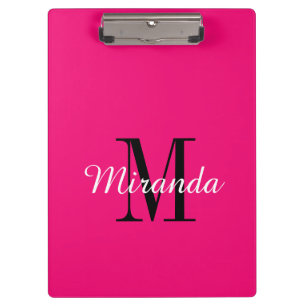 Porte-bloc personnalisé néon rose couleur grand