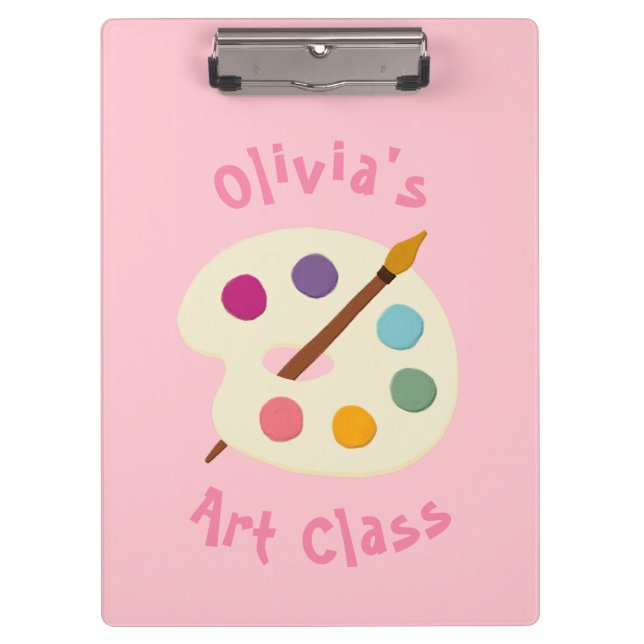 Porte-bloc personnalisée NOM Classe d'art Artiste créatif (Devant)