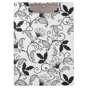 Porte-bloc Personnaliser Motif Floral Noir