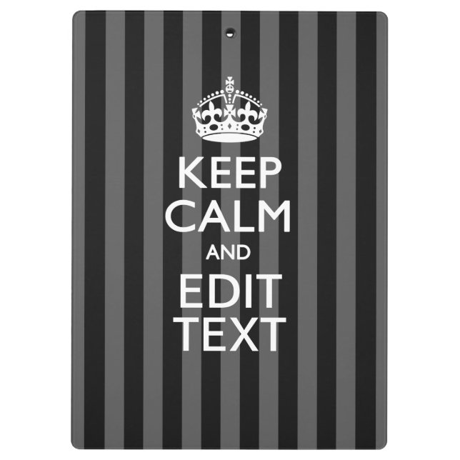 Porte-bloc Personnalized KEEP CALM Your Text on Black Stripes (Dos)