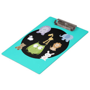 Porte-bloc Petits personnages Cercle turquoise amusant