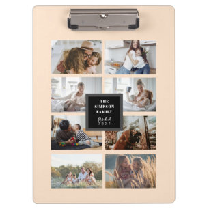 Porte-bloc Photo de famille personnalisée en noir INSTA Colla