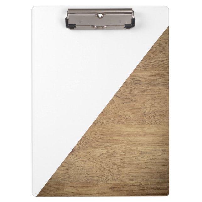 Porte-bloc Photo en bois blanc géométrique simple Brown (Devant)