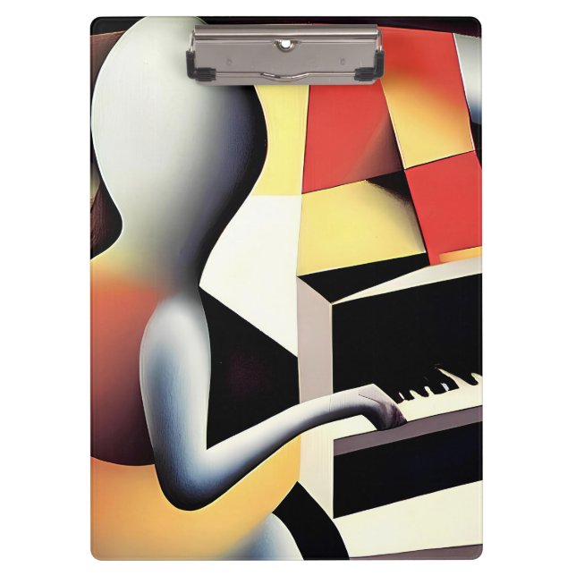 Porte-bloc Piano Player - Art aérographe (Devant)