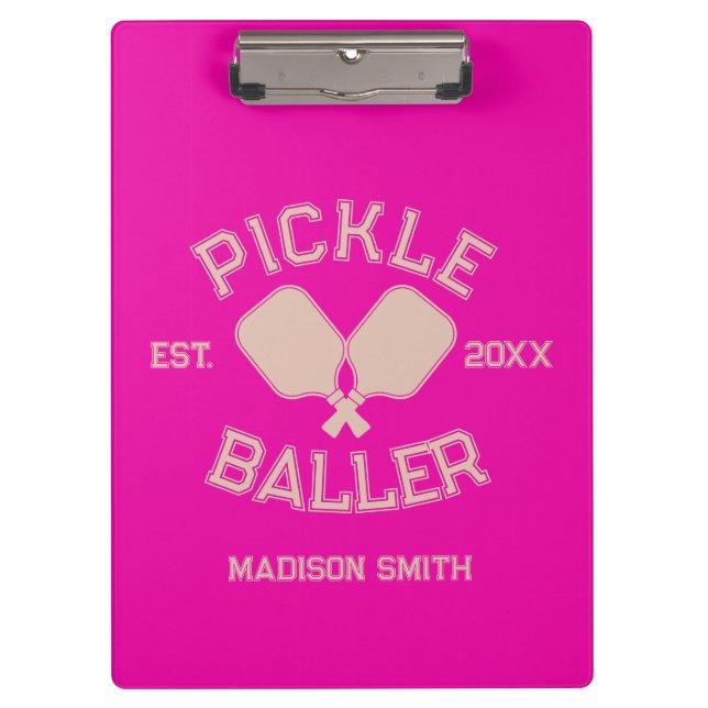 Porte-bloc Pickle Baller Pickleball Collegiate Typographie (Devant)