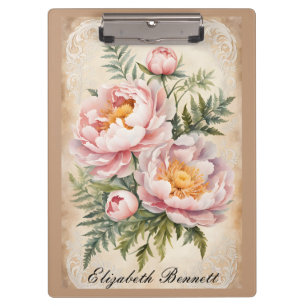 Porte-bloc Pies roses et dentelle