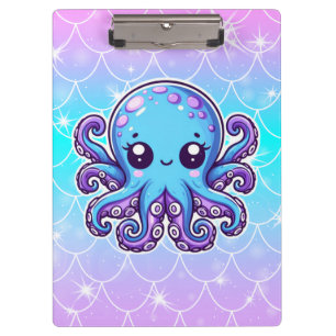Porte-bloc Pieuvre bleue mignonne