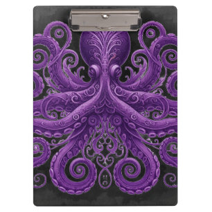 Porte-bloc Pieuvre violette steampunk victorien Kraken