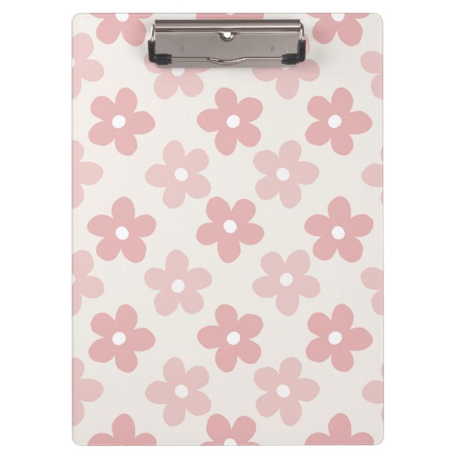 Porte-bloc Pink Cream Daisy Flowers Retro Pattern (Devant)