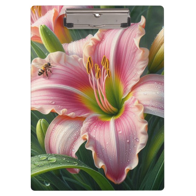 Porte-bloc Pink Daylily Floral (Devant)