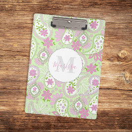 Porte-bloc Pink Girl mignonne Chic Preppy Paisley Monogramme