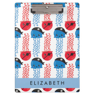 Porte-bloc Pirate Jellyfish, Motif de méduses, Votre nom