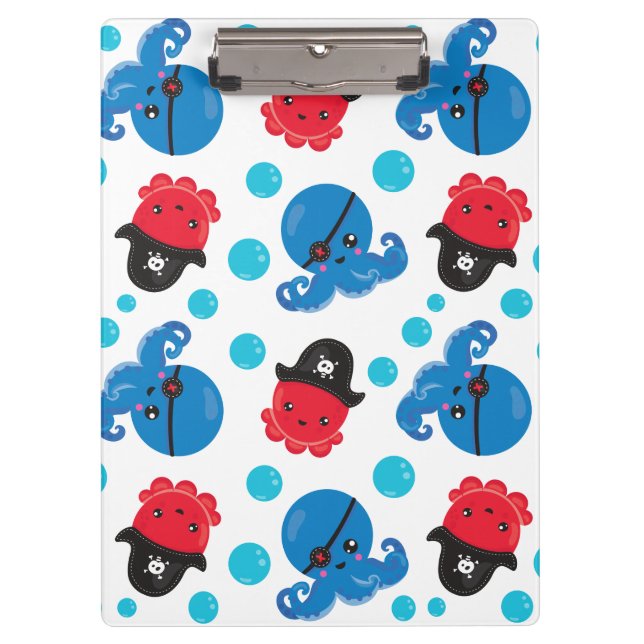 Porte-bloc Pirate Octopus, Motif de pieuvre, Animaux de mer (Devant)