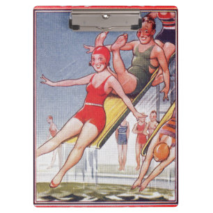 Porte-bloc Piscine Fête Nage Vintage Été
