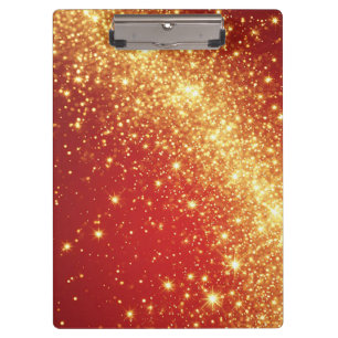 Porte-bloc Piste dorée scintillante sur fond rouge vibrant