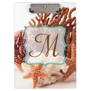 Porte-bloc Plage Coral Star Poisson Monogramme Première Clibo