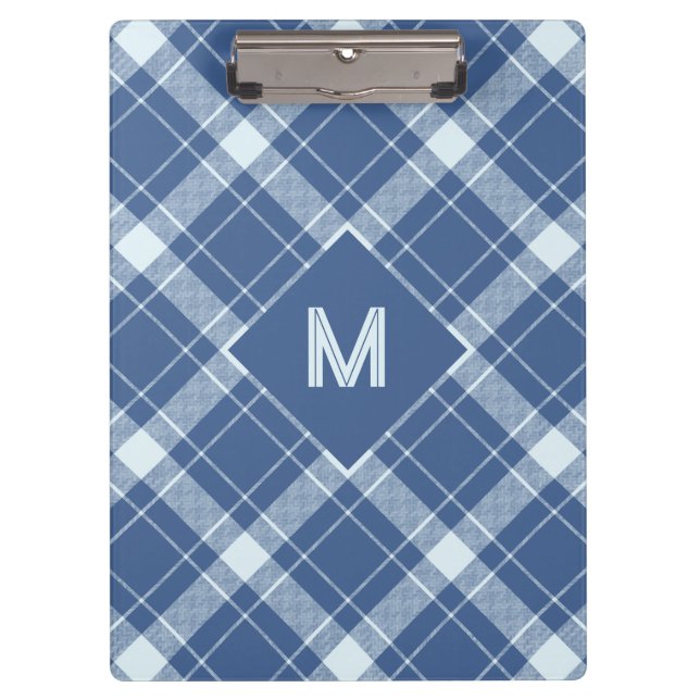 Porte-bloc Plaid Monogramme personnalisé / Motif Tartan (Devant)