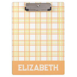 Porte-bloc Plaid Prépa Orange Jaune Police Varsity École