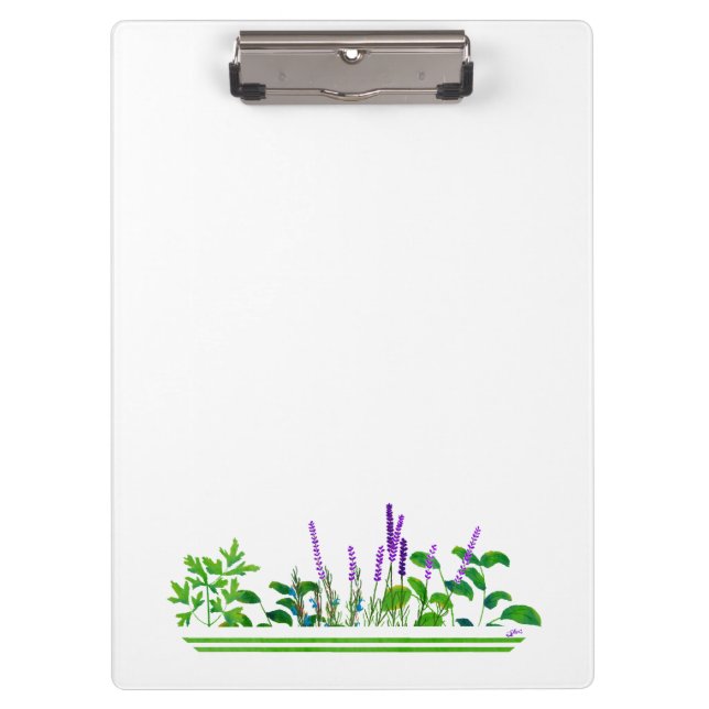 Porte-bloc Planche à herbes et à pinces de lavande (Devant)
