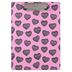 Porte-bloc Plein de coeur d'amour Motif rose noir