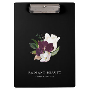 Porte-bloc Plum ivoire moderne Bouquet floral noir