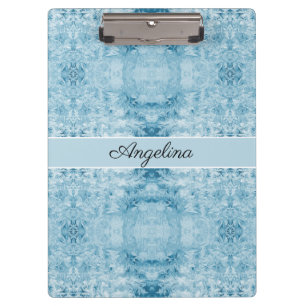 Porte-bloc Plume Bleu Cristallin Style de Bureau Personnalisé